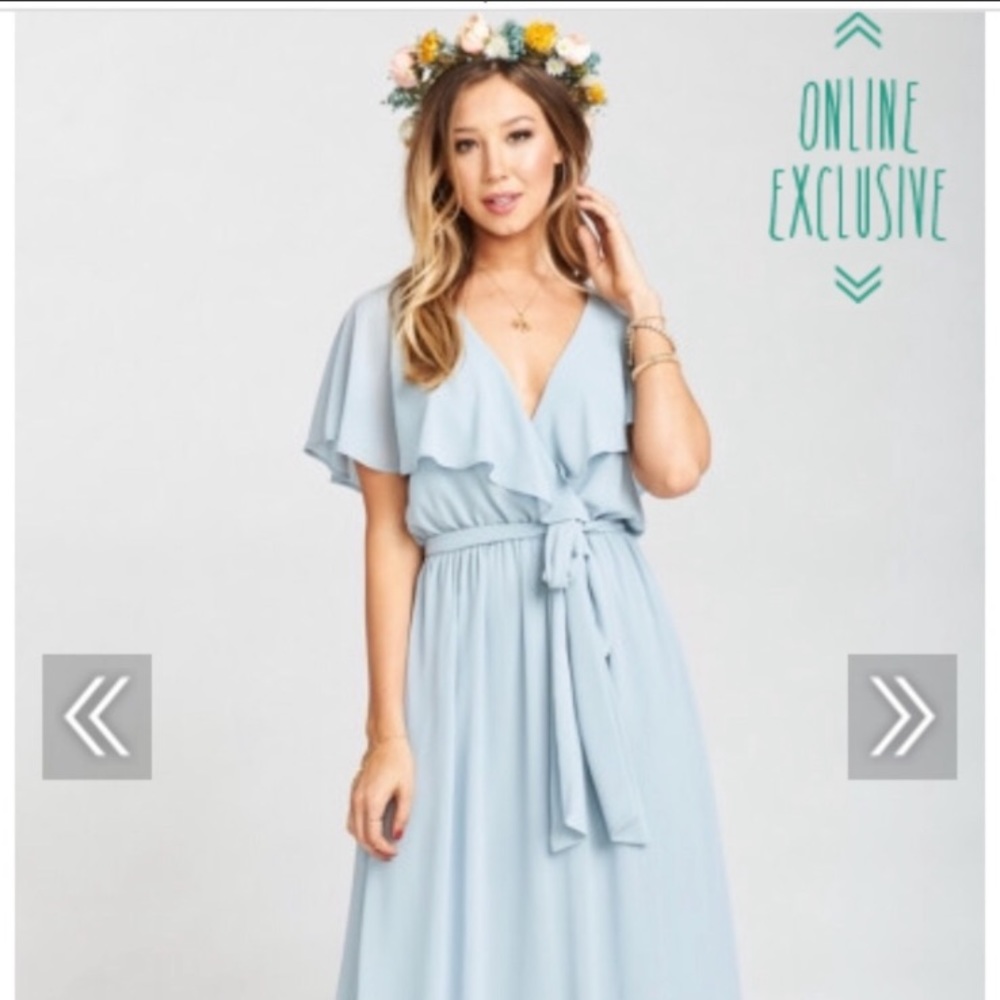 Show Me Tour Mumu Audrey Maxi Dress - Steel Blue